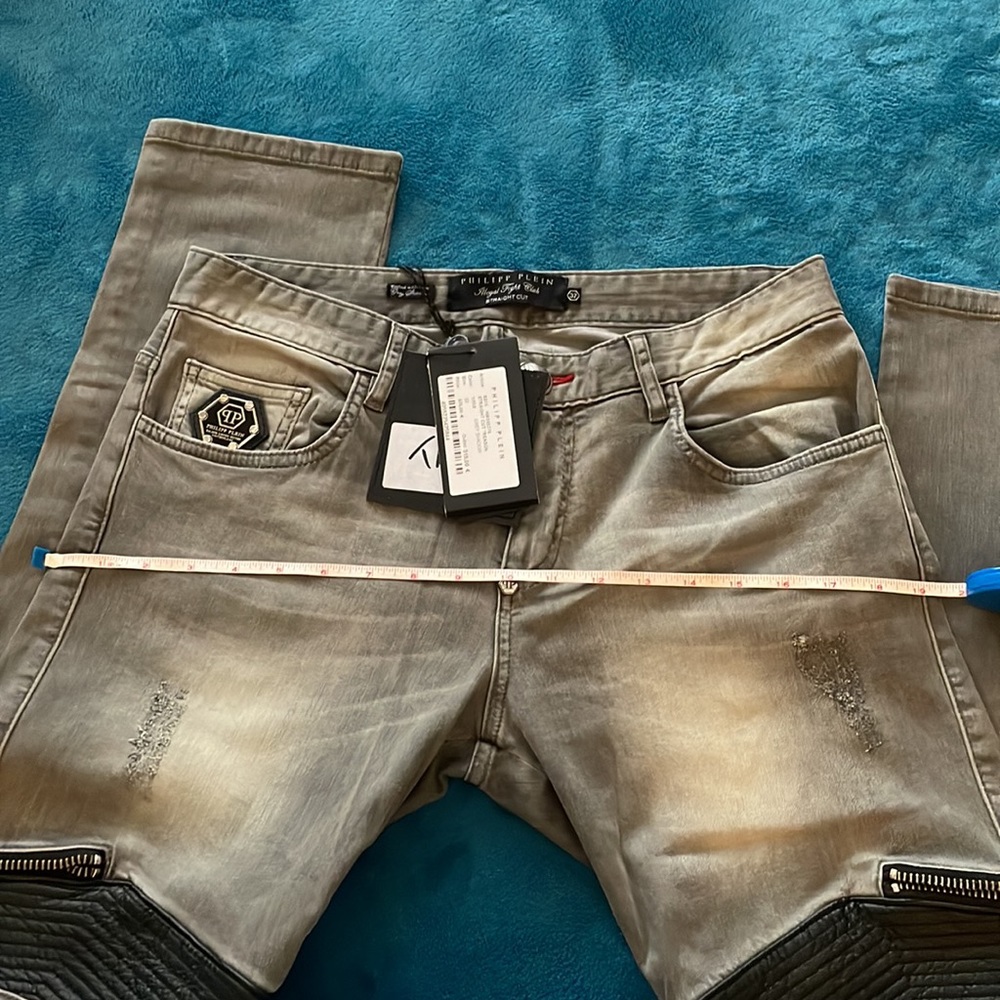 PHILIPP PLEIN Leather & Denim Pants – Authentic – Size 32 – Luxury Designer - Picture 11 of 15